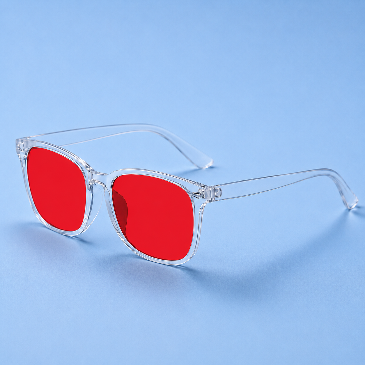 Migraine relief glasses rose-tinted FL-41 lens close-up