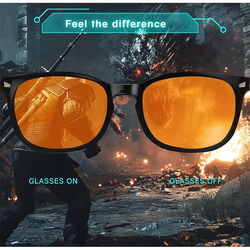 Trendy anti Blue Light Glasses Women Men Better Sleep Red Lens Filter Glasses Anti-Uv Glasses with Tinted Orange Lenses