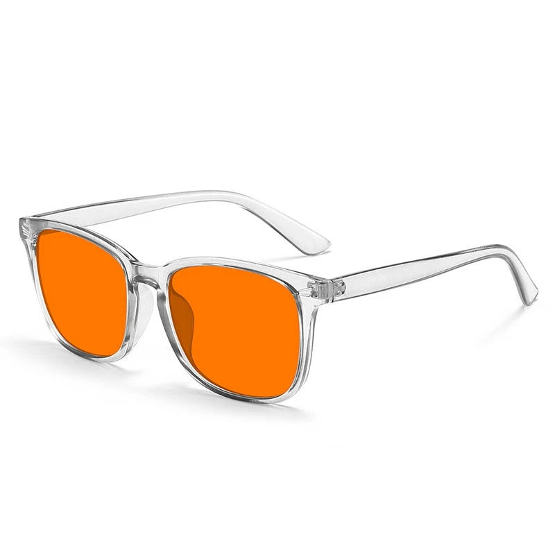 Trendy anti Blue Light Glasses Women Men Better Sleep Red Lens Filter Glasses Anti-Uv Glasses with Tinted Orange Lenses